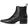 Journee Signature Womens Genuine Leather Brooklee Square Toe Stacked Chelsea Booties - 2 of 4