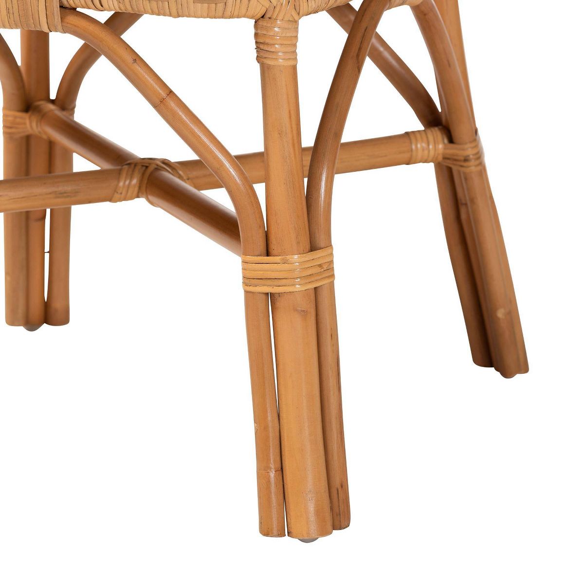 bali & pari Adam Natural Rattan Dining Chair with Curved Backrest and Removable Cushion Light Honey - thumbnail 8
