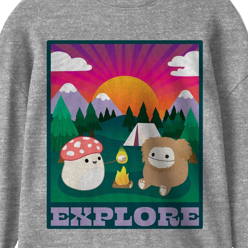 Squishmallows Explore Crew Neck Long Sleeve Gray Youth Tee, 2 of 3