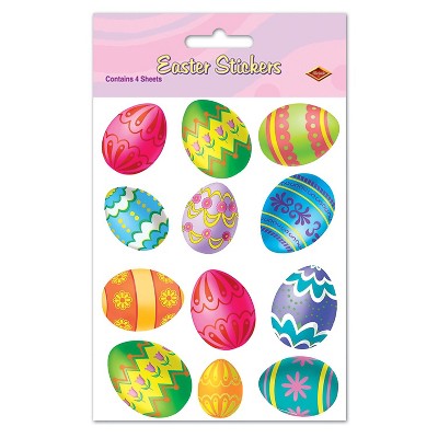 Beistle 4 3/4" x 7 1/2" Color Bright Easter Egg Sticker; 28/Pack 44005