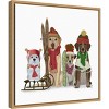 16" x 16" Christmas Dogs Winter Sports Fans by Fab Funky Framed Canvas Wall Art - Amanti Art: Holiday Decor, Animal Lithograph - 2 of 4