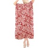 LA LEELA Women's Summer Loungewear Plus Size Slit Dress Caftan Maxi Muumuu Nightgown for Women 2X-3X Red_E365 - 3 of 3