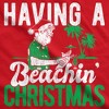 Mens Having A Beachin Christmas T Shirt Funny Santa Claus Cocktail Tee - Crazy Dog Men's T Shirt - 2 of 4