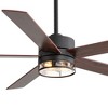 Airsurfer 65" Black Dual-Tone Wood Blade Ceiling Fan with E26 Light Socket, Remote Control & 6-Speed Quiet DC Motor  ( 5 -Blade ) - 3 of 4