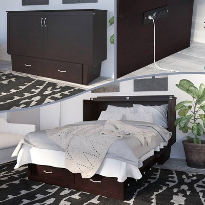 Queen Monroe Murphy Bed Chest USB Turbo Charger - AFI