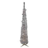 Northlight 6' Pre-Lit Silver Pre-Decorated Pop-Up Artificial Christmas Tree