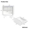 LIVAREEmlen 2-Pack Modern Nightstands with Grille Striped Doors Bedside Table with Slatted Drawer Decor End Tables Bedroom Metal Legs, Black+Brown - 2 of 4