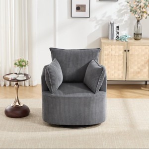 Modern Swivel Accent Chair with 360 Degree Rotation Upholstered Barrel Design for Living Room or Bedroom–Maison Boucle - 1 of 4
