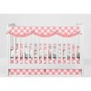 Bacati - Watercolor Floral Coral Gray Long Side Crib Rail Guard Cover - 4 of 4