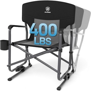 EVER ADVANCED Rocking Camping Chair, Outdoor Folding Rocker with Cup Holder, Steel, Supports 300 lbs - 1 of 4