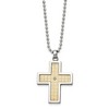 Chisel Stainless Steel Polished with 18k Gold Accent Diamond Accent Cross Pendant Necklace 24" Ball Chain - 4 of 4