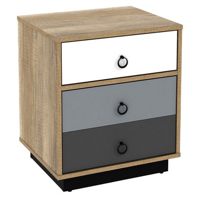 Costway Nightstand with Drawer and Storage Cabinet Wooden Sofa Side Table End Table