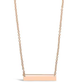 SHINE by Sterling Forever Sterling Silver Mini Bar Pendant Necklace - Rose Gold