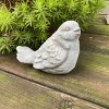 Slickblue Set of 2 Cement Bird Statues, Decorative Sitting Birds, Indoor/Outdoor, Raw Washed Finish, 3.5"x4.9"x3.7" - 2 of 3