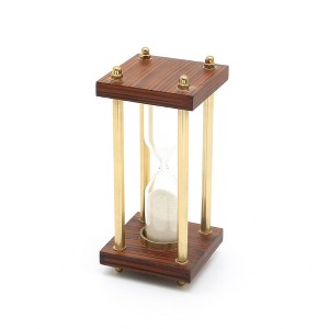 TopComfy Decorative Object Aluminium Frame Sand Timer Hourglass for Home Office Decor, Gold, 4"*4"*8" - 1 of 4