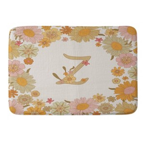 Deny Designs Iveta Abolina Retro Florals 70s Memory Foam Bath Mat Cream - 1 of 4