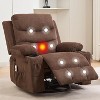 Recliner Chair Nursery,Oversized Manual Reclining Rocking Chair, 360 Swivel Glider with Cup Holder, Massage and Heat Recliner,Sofa Chairs for Adults - 3 of 4