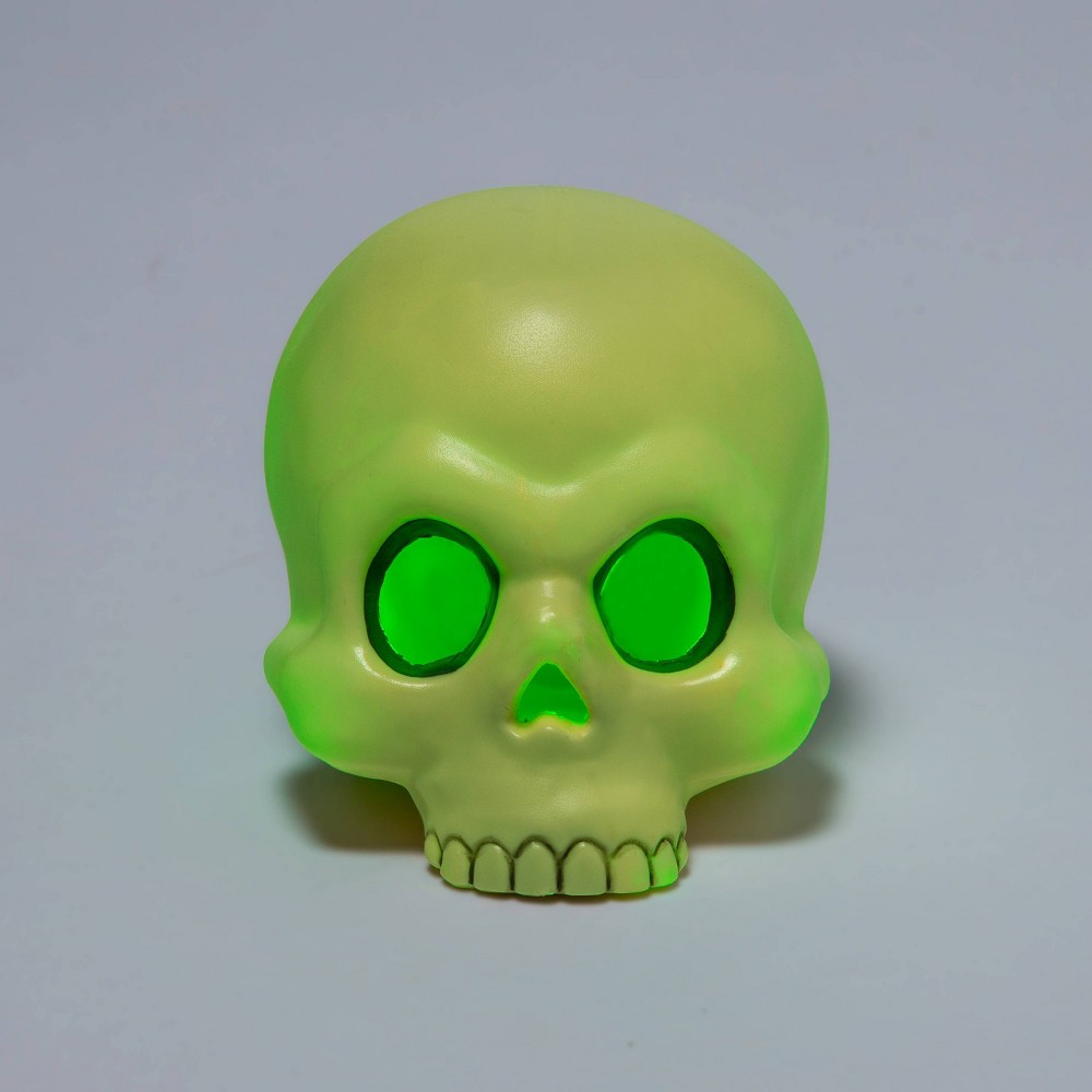 Halloween 4" Light Up Color Changing Small Skull Halloween Decorative Prop - Hyde & EEK! Boutique