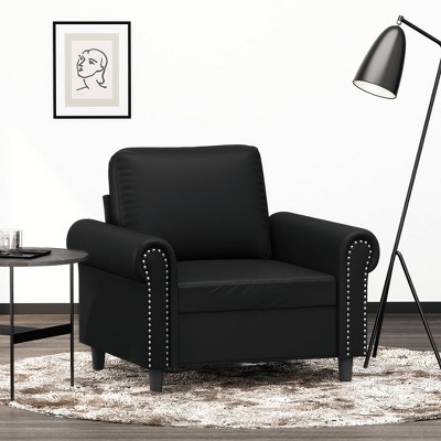 vidaXL Sofa Chair Black 23.6 in. Faux Leather