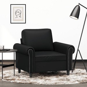 vidaXL Sofa Chair Black 23.6 in. Faux Leather - 1 of 4