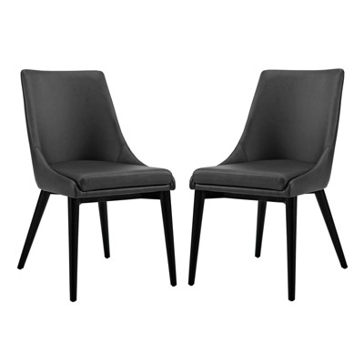 Set of 2 Viscount Dining Side Chair Vinyl - Modway