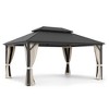 Arceso Hardtop Gazebos, Aluminum Frame Permanent Pavilion with Curtains and Netting, Double Galvanized Steel Roof Gazebo Outdoor, Metal Gazebo Canopy - 4 of 4