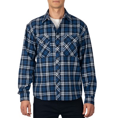 Alpine Swiss Mens Flannel Shacket Long Sleeve Plaid Button Down Shirt Jacket Light Cotton Blend Fall Work Outdoor Overshirt