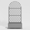 PexFix 71 in. x 35.4 in. Arched Outdoor Metal Trellis with Planter Box in Gray - 3 of 4