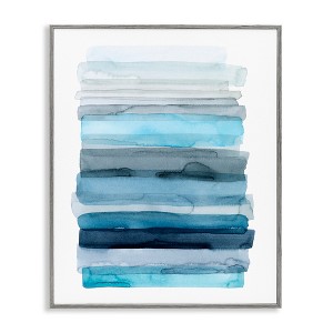 Stupell Industries Water Inspired Blue Ombre Framed Giclee Art, Gray, 11" x 14" - 1 of 4