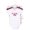 Hudson Baby Infant Girl Cotton Bodysuits, Bright Butterfly Floral - 2 of 4