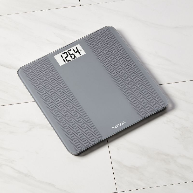 Taylor® Precision Products Digital Glass Scale with Textured Herringbone Design, 500-Lb. Capacity, 4 of 6
