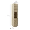 Modway Render Tall Linen Cabinet – Narrow Faux Travertine Storage Tower with Doors and Shelves - 2 of 4