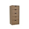 Okak Tall Narrow Dresser for Bedroom w 5 Drawers,Storage Chest of Drawers Nightstand w Pull Out System for Closet Bedside Living Room Hallway - 4 of 4