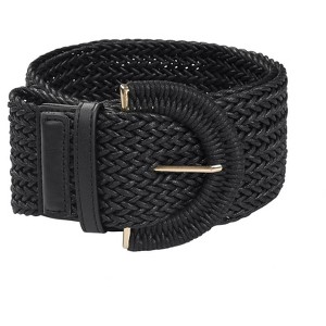 Allegra K Women's Wide Woven Waist Belts Braided Belts for Dress Chunky Buckle 23.62-35.43" - 1 of 4
