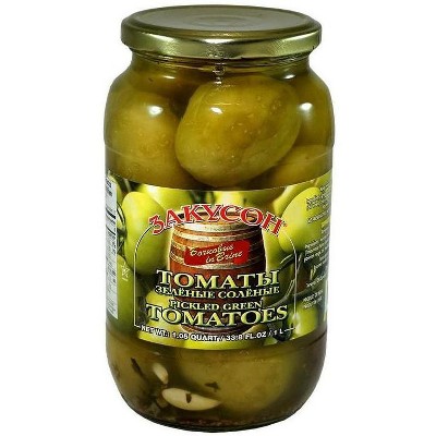 Zakuson Green Tomatoes 1 L - Delicious Pickled Green Tomatoes For Adding A Tangy Twist To Salads And Sandwiches