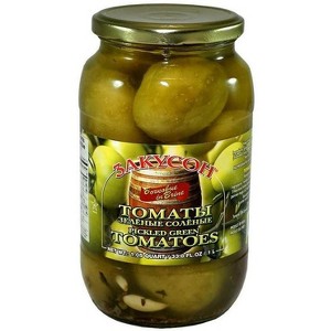 Zakuson Green Tomatoes 1 L - Delicious Pickled Green Tomatoes For Adding A Tangy Twist To Salads And Sandwiches - 1 of 1