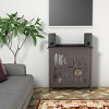 Costway Storage Buffet Cabinet Glass Door Sideboard Console Table Server Display Brown - 4 of 4