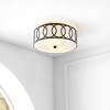 12.25" Metal Aria Flush Mount: LED, Linen Shade, Oil Rubbed Bronze - JONATHAN Y - 2 of 4