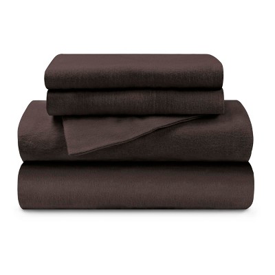 Paisley or Solid Flannel Cotton Deep Pocket Sheet Set by Blue Nile Mills