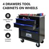 Syemin Tool Boxes and Totes, Mobile Cabinet with Anti-slip Wheels and Drawers, Rolling Chests for Metal Tool of Workshops, Black, 25.9"*13.6"*30.7" - 2 of 4