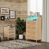 VINGLI 4 Drawer Rattan Dresser, Chest of Drawers, Boho Dresser for Bedroom, Wood Storage Chest of Drawers - 3 of 4