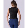Allegra K Women's V Neck Faux Suede Button Down Side Pockets Sleeveless Vest - 3 of 4