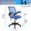 Office Chair with Mesh Back Flip-Up Arms and Tilt Tension Control for Home Office Workspace -3irtyhousy - 4 of 4