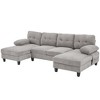 Homy Casa U-Shaped Sectional Sofa with Storage Pockets and Armrest Pillows, Modern 6-Seat Living Room Couch, Grey - 2 of 4