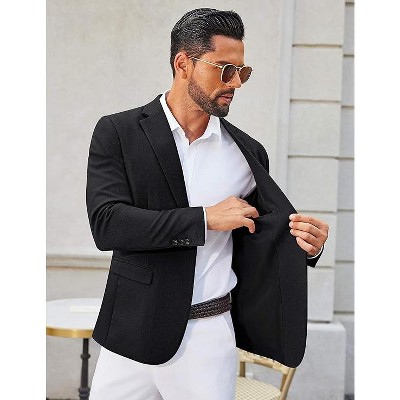 COOFANDY Men's Casual Blazer One Button Sport Coats Lightweight Suit Jacket Navy Blue M — фото 3