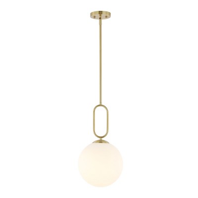 Danva Art Deco Inspired Brass & Glass Globe Pendant Light