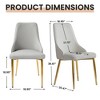 WJSHome Modern Dining Chairs Set of 2, PU Leather Accent Chairs with Gold Metal Legs for Dining Room,Kitchen , Bedroom, Living Room - 4 of 4