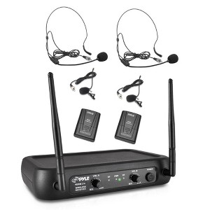 Pyle Pro Bodypacks, Lavaliers, Headsets VHF Wireless Microphone System (2 Pack) - 1 of 4