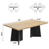 Dining Table for 6-8 People - 63" Modern Long Kitchen Table with Large Tabletop & Heavy Duty Pedestal Legs - 2 of 4