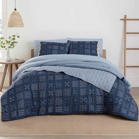 Martex 3pc Full/queen Dallas Comforter Set Navy Blue : Target